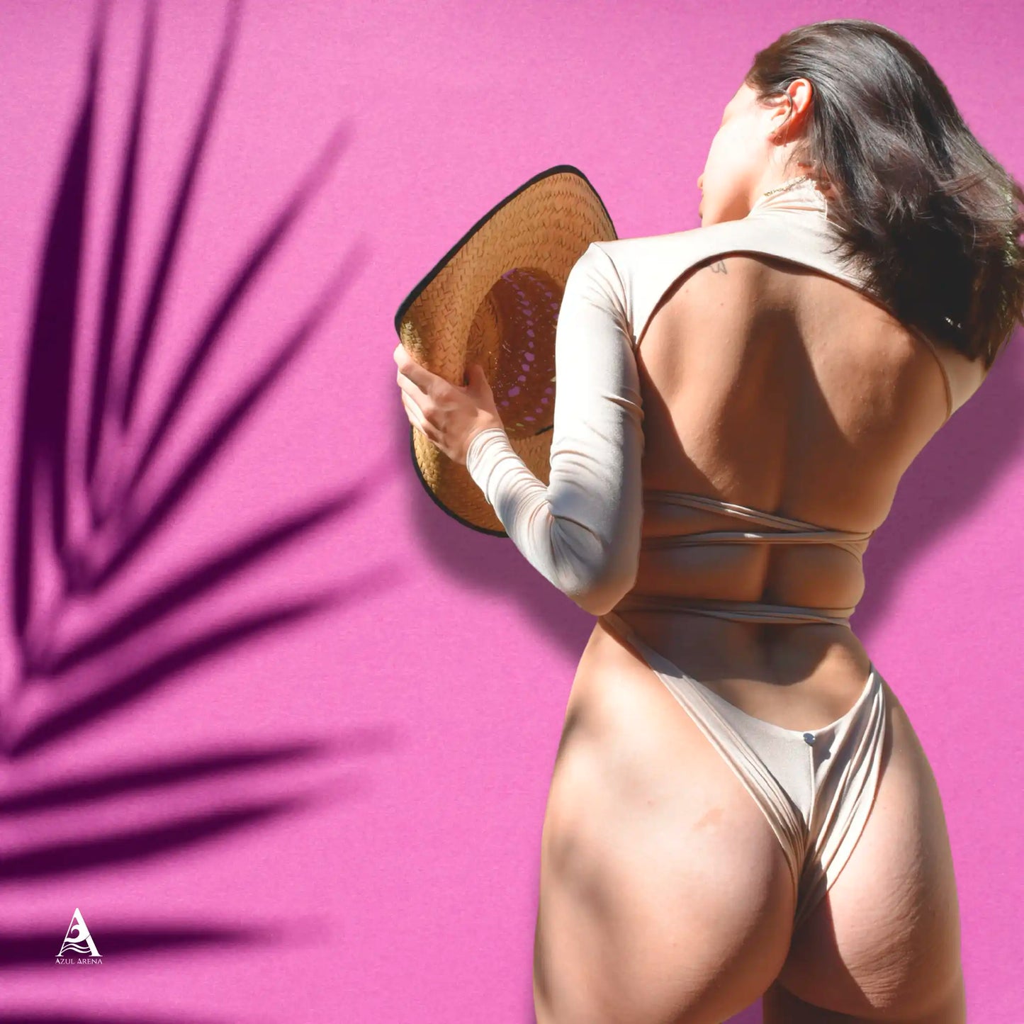 AZUL ARENA CHIK'IN MONOKINI MANGA LARGA