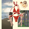 BIKINI TRIANGLE MAMAKI, ROJO DISEÑO VINTAGE