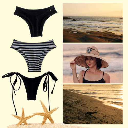 BIKINI BOXER TANGA, DISEÑO RAYAS AZULES