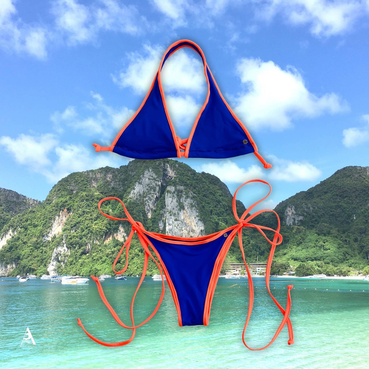 TRIANGLE SNAKE REEF, COLOR AZUL REY CON NARANJA NEÓN