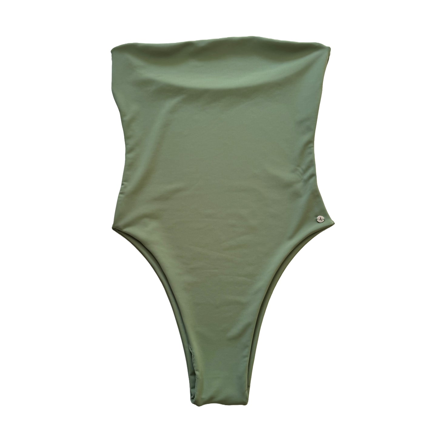 MONOKINI DUNA HONU STRAPLE, OLIVO DE TIRO ALTO