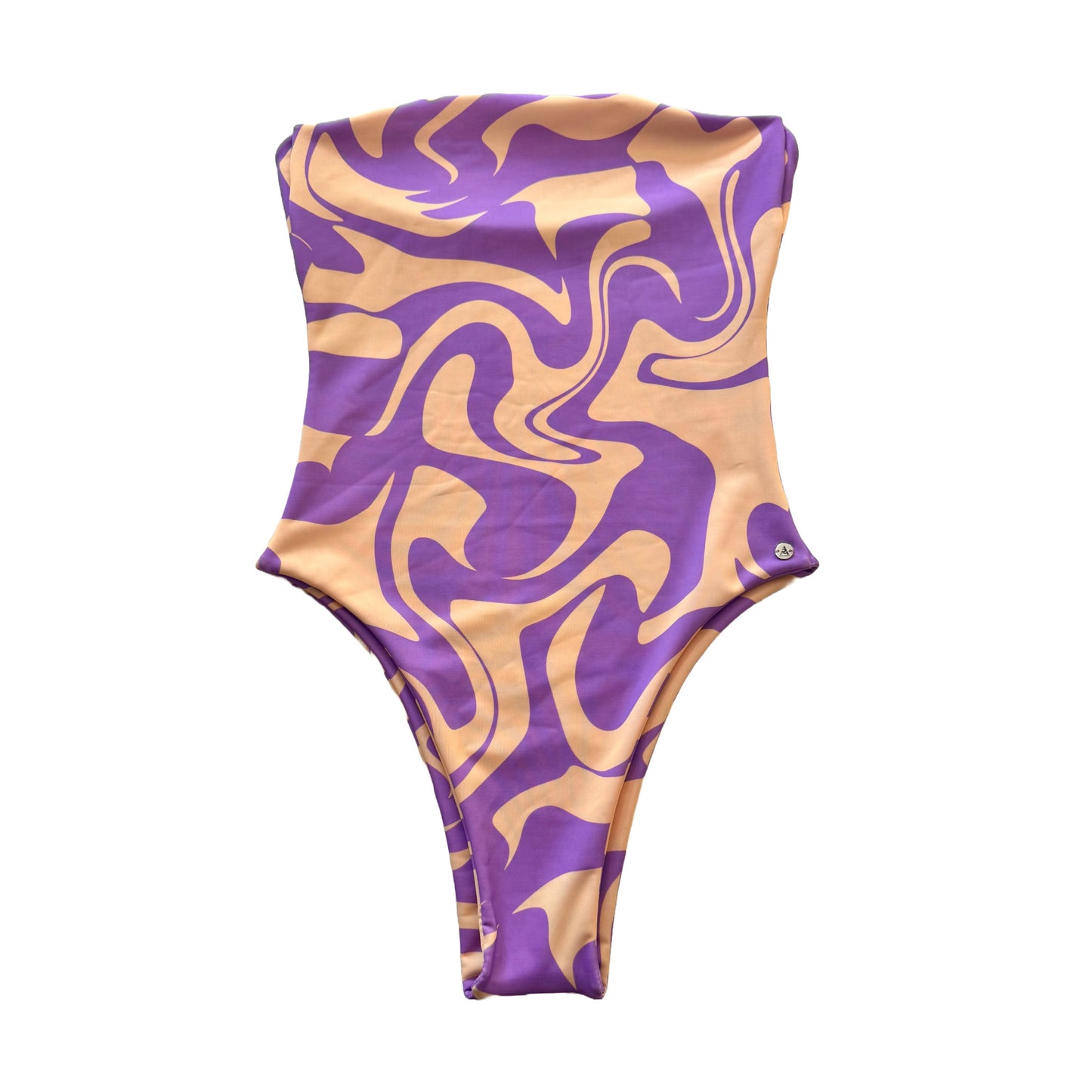MONOKINI DUNA RETRO STRAPLE, TIRO ALTO LILA BEIGE